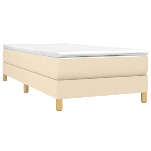 Estrutura de cama de solteiro para adultos com molas 80x200 cm creme