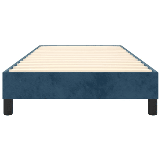 Estrutura de cama de solteiro para adultos com molas 90x190 cm veludo azul-escuro