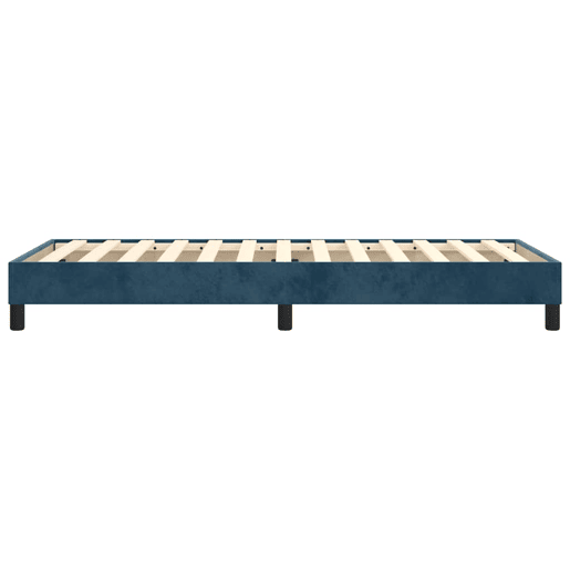 Estrutura de cama de solteiro para adultos com molas 90x190 cm veludo azul-escuro