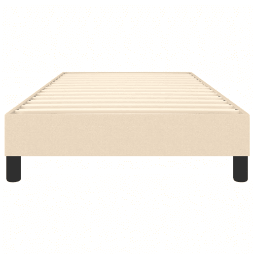 Estrutura de cama de solteiro para adultos com molas 90x200 cm tecido creme
