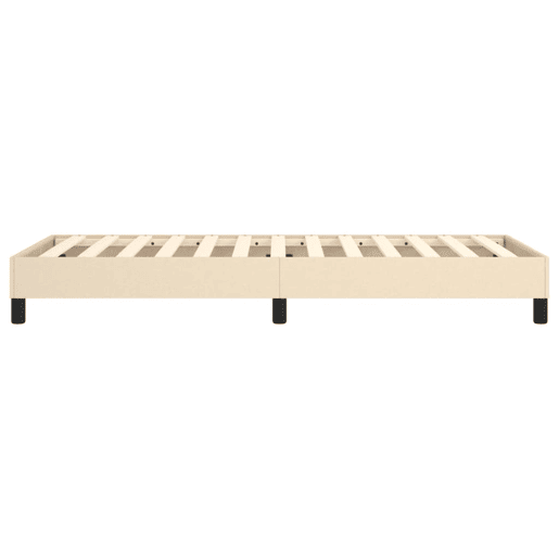 Estrutura de cama de solteiro para adultos com molas 90x200 cm tecido creme