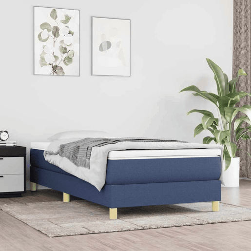 Estrutura de cama de solteiro para adultos com molas 80x200 cm azul