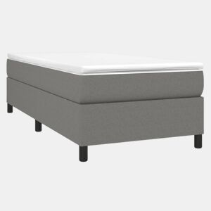 Estrutura de cama de solteiro para adultos com molas 80x200 cm tecido cinzento-escuro