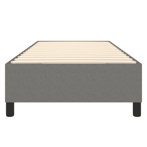 Estrutura de cama de solteiro para adultos com molas 80x200 cm tecido cinzento-escuro