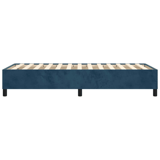 Estrutura de cama de solteiro para adultos com molas 90x190 cm veludo azul-escuro