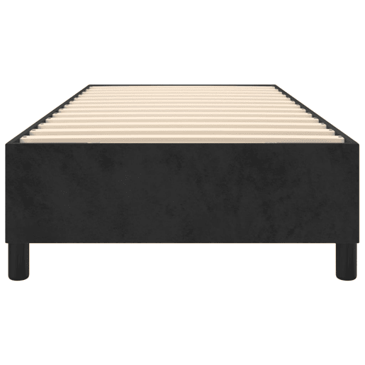 Estrutura de cama de solteiro para adultos com molas 100x200 cm veludo preto