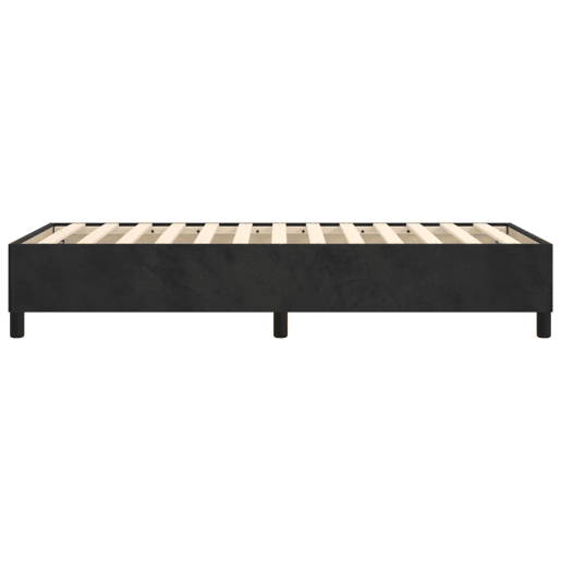 Estrutura de cama de solteiro para adultos com molas 100x200 cm veludo preto