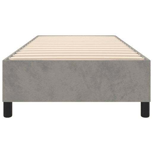 Estrutura de cama de solteiro para adultos com molas 80x200 cm veludo cinzento-claro