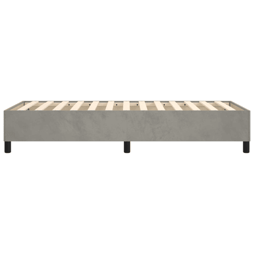 Estrutura de cama de solteiro para adultos com molas 80x200 cm veludo cinzento-claro
