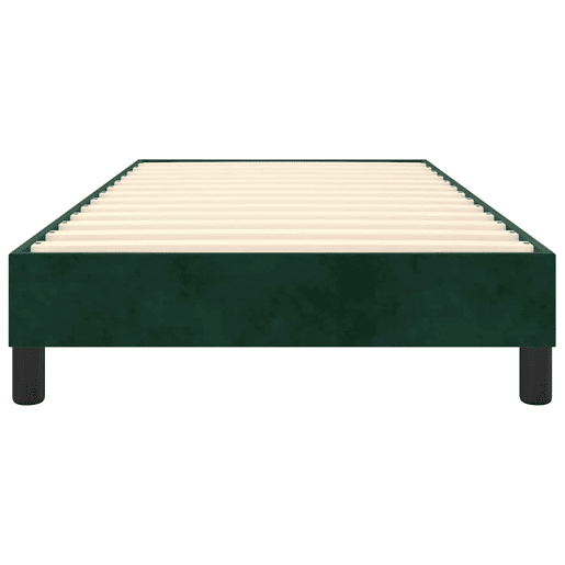 Estrutura de cama de solteiro moderno, com molas 80x200 cm veludo verde-escuro