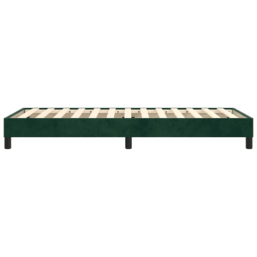 Estrutura de cama de solteiro moderno, com molas 80x200 cm veludo verde-escuro