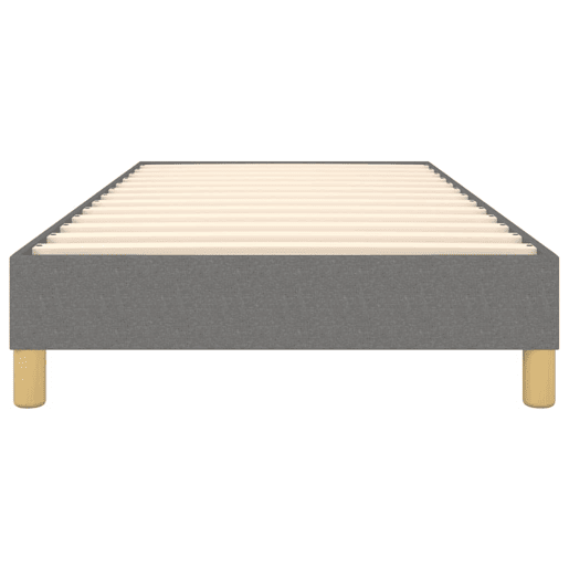Estrutura de cama de solteiro para adultos com molas 80x200 cm tecido cinzento-escuro