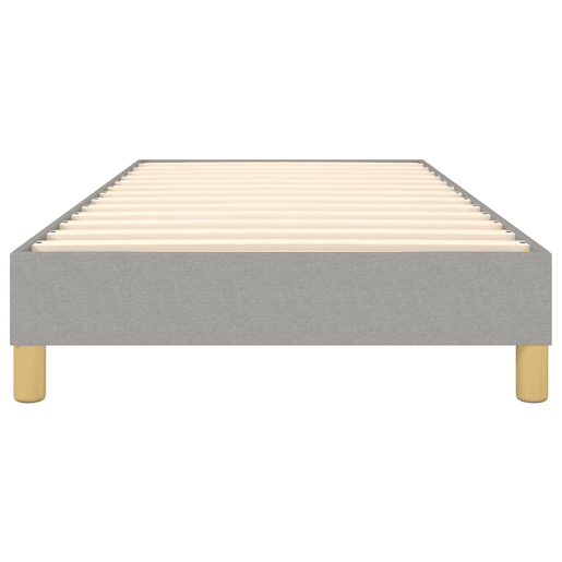 Estrutura de cama de solteiro para adultos com molas 80x200 cm tecido cinzento-claro