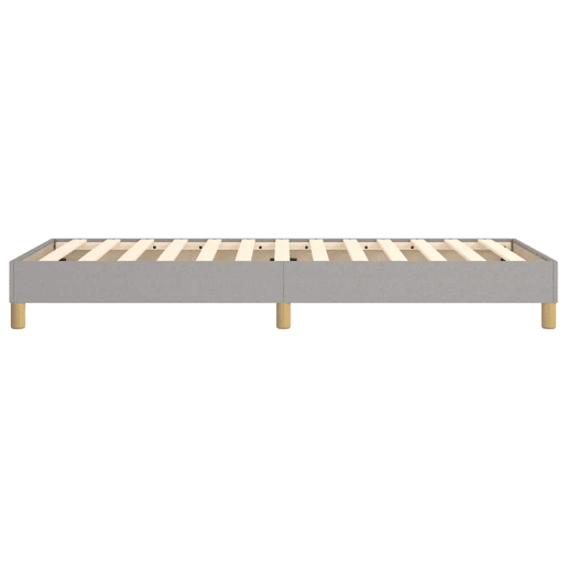 Estrutura de cama de solteiro para adultos com molas 80x200 cm tecido cinzento-claro