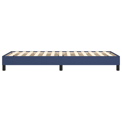 Estrutura de cama de solteiro para adultos com molas 100x200 cm tecido azul