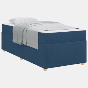 Estrutura de cama de solteiro para adultos com colchão Azul 90 x 200 cm tecido