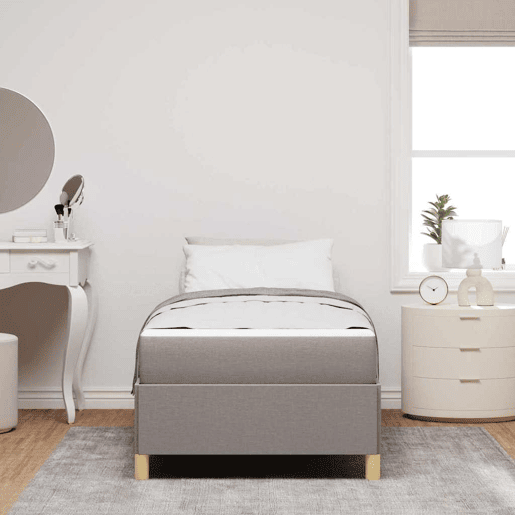 Estrutura de cama de solteiro para adultos Cinzento-acastanhado 100 x 200 cm tecido