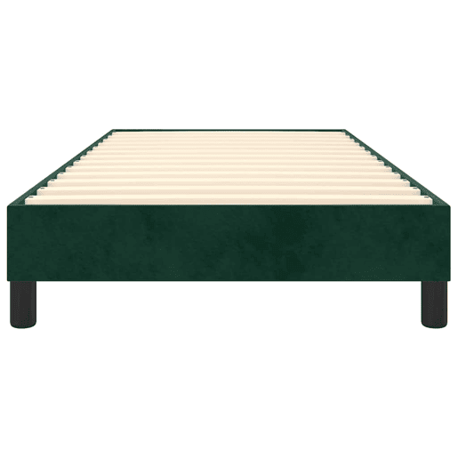 Estrutura de cama de solteiro moderno, com molas 90x190 cm veludo verde-escuro