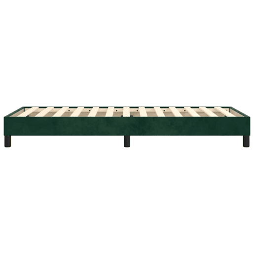Estrutura de cama de solteiro moderno, com molas 90x190 cm veludo verde-escuro