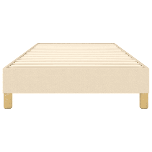 Estrutura de cama de solteiro para adultos com molas 100x200 cm tecido cor creme