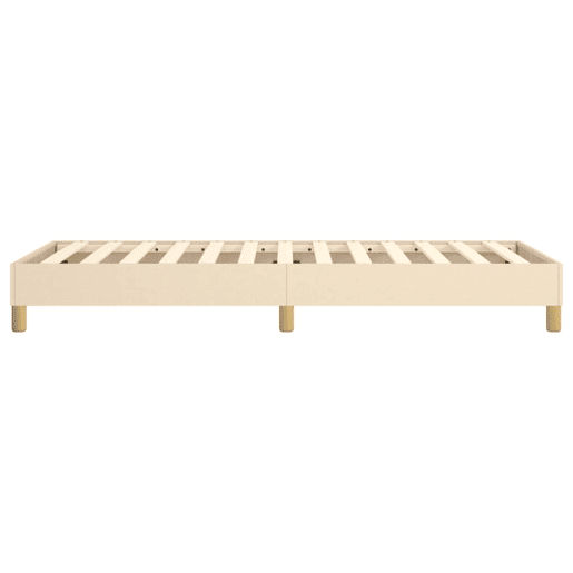 Estrutura de cama de solteiro para adultos com molas 100x200 cm tecido cor creme