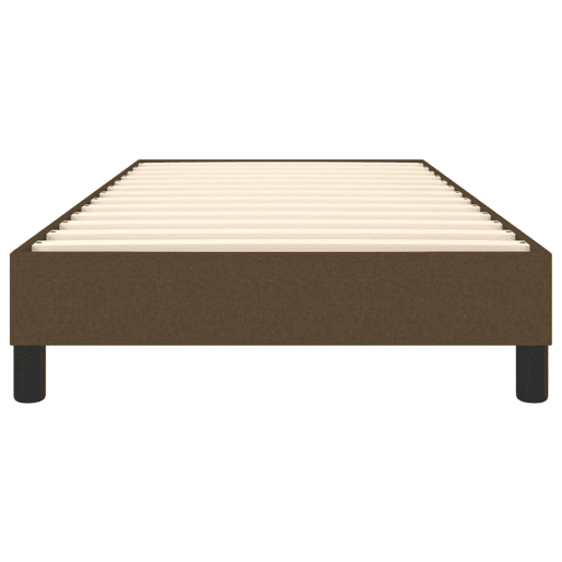 Estrutura de cama de solteiro para adultos com molas 80x200 cm tecido castanho-escuro