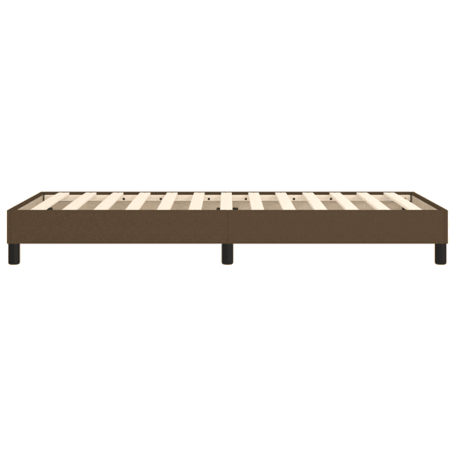 Estrutura de cama de solteiro para adultos com molas 80x200 cm tecido castanho-escuro