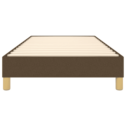 Estrutura de cama de solteiro para adultos com molas 100x200 cm tecido castanho-escuro