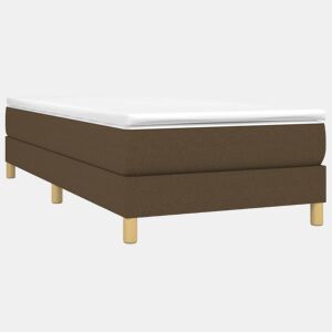 Estrutura de cama de solteiro para adultos com molas 80x200 cm tecido castanho-escuro