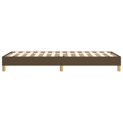 Estrutura de cama de solteiro para adultos com molas 80x200 cm tecido castanho-escuro