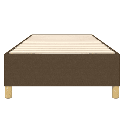 Estrutura de cama de solteiro para adultos com molas 90x190 cm tecido castanho-escuro