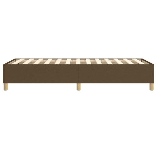Estrutura de cama de solteiro para adultos com molas 90x190 cm tecido castanho-escuro