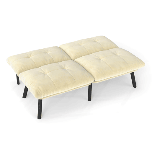 Sofá de 2 lugares - moderno, dobrável, com função de cama - creme