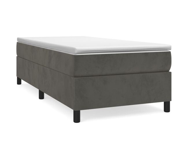 Estructura de cama individual para adultos con somier - terciopelo gris oscuro 100x200cm