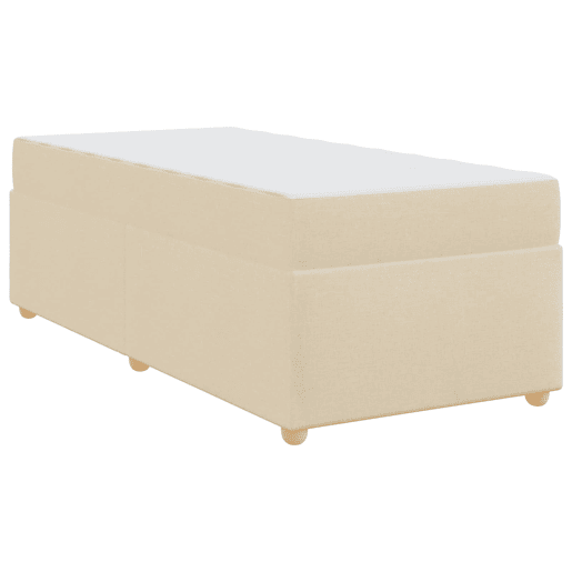 Estrutura de cama de solteiro para adultos com colchão Creme 80 x 200 cm tecido