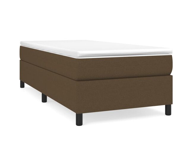 Estructura de cama individual para adultos con somier - tela marrón oscuro 80x200 cm