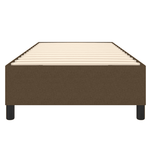 Estrutura de cama de solteiro para adultos com molas 80x200 cm tecido castanho-escuro