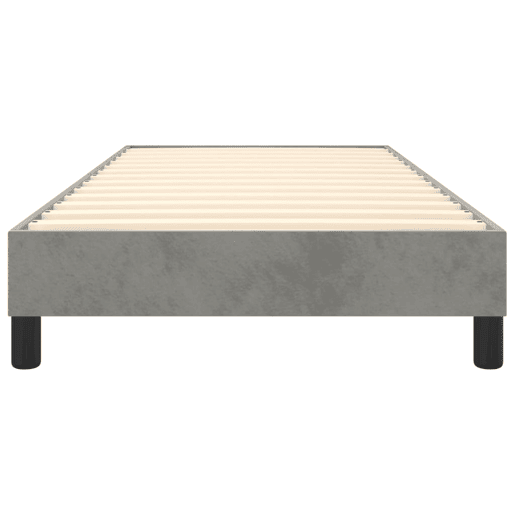 Estrutura de cama de solteiro para adultos com molas 80x200 cm veludo cinzento-claro