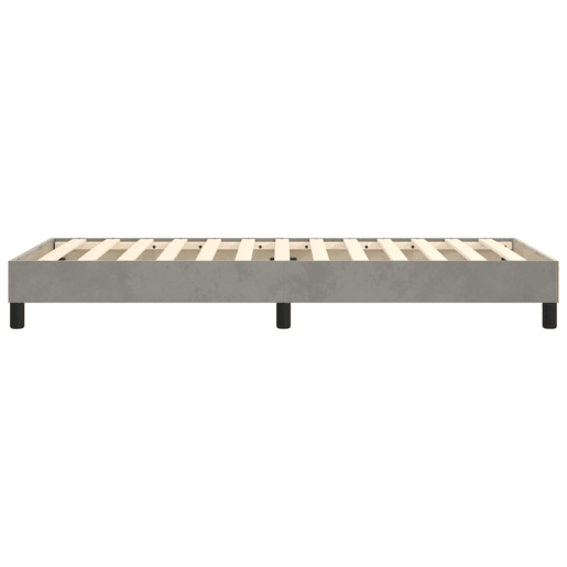 Estrutura de cama de solteiro para adultos com molas 80x200 cm veludo cinzento-claro