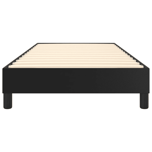 Estrutura de cama de solteiro para adultos com molas 80x200 cm couro artificial preto