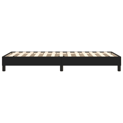 Estrutura de cama de solteiro para adultos com molas 80x200 cm couro artificial preto