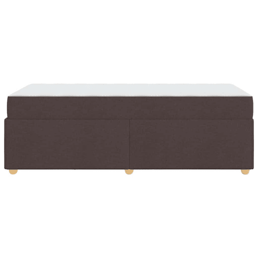 Estrutura de cama de solteiro para adultos com colchão Marrom Escuro 80 x 200 cm tecido