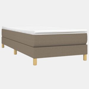 Estrutura de cama de solteiro para adultos com molas 90x190 cm tecido cinzento