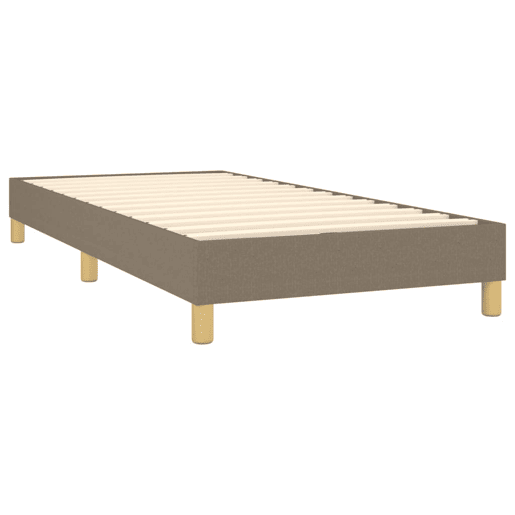 Estrutura de cama de solteiro para adultos com molas 90x190 cm tecido cinzento