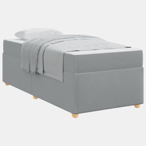 Estrutura de cama de solteiro Design com colchão Cinzento-claro 90 x 190 cm tecido