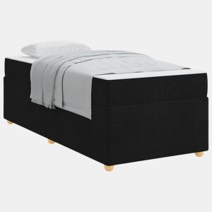 Estrutura de cama de solteiro para adultos com colchão Preto 90 x 200 cm tecido