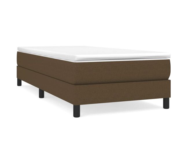 Estructura de cama individual para adultos con somier - tela marrón oscuro 100x200 cm