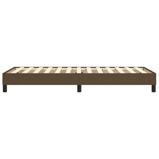 Estrutura de cama de solteiro para adultos com molas 100x200 cm tecido castanho-escuro