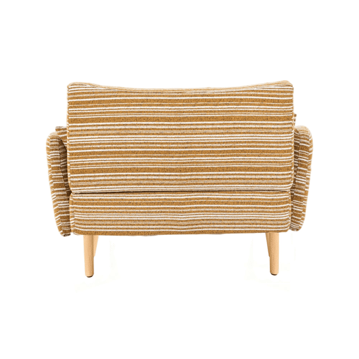 Sofá de 2 lugares - moderno, confortável, com braços e bolso de arrumação - amarelo mostarda