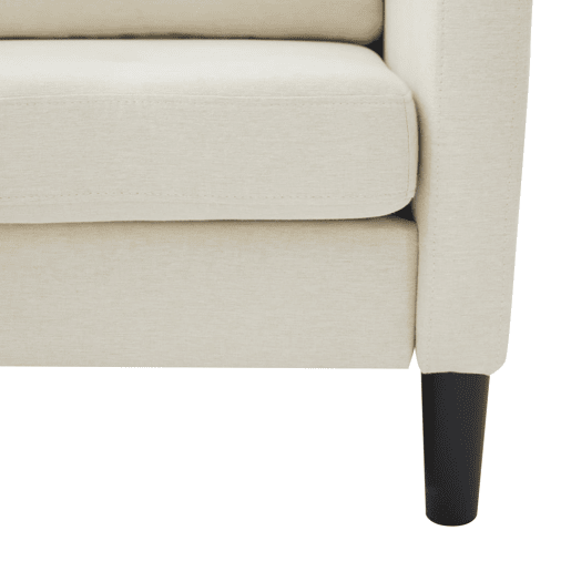 Sofá de canto de 3 lugares 166x118x77 cm - Chaise longue, algodão-linho, modular - bege